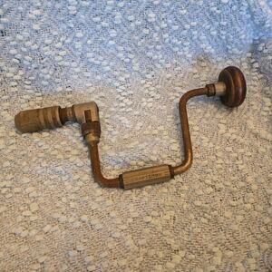 Vintage Craftsman Hand Drill 10" Wooden Handles One-Way Ratchet
